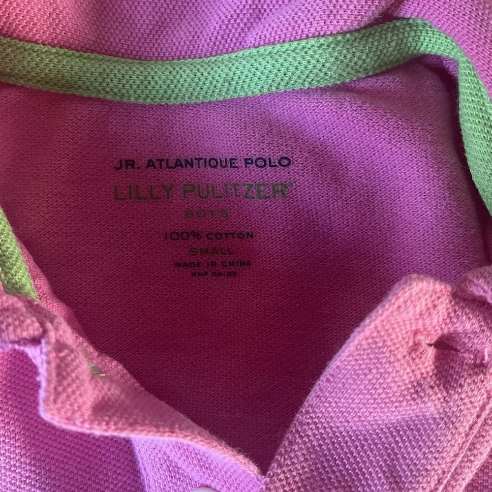 lilly‎ pulitzer Boys Polo 4/5 Small Pink Polo Shirt Embroidered